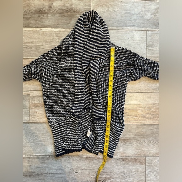 Free People Womens 3/4 Sleeve Shawl Open Front Striped Knit Cardigan Blue Size S - Picture 6 of 9